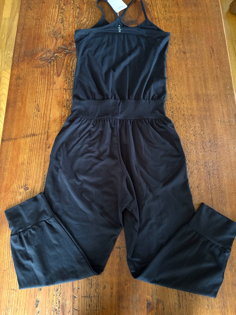 NWT Ripple Yoga Wear Cotton Jumpsuit Size Medium Black - Picture 2 of 14